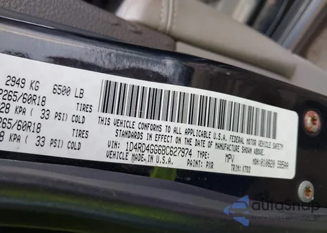 2011 Dodge Durango Crew from USA, damaged, VIN 1D4RD4GG6BC627974